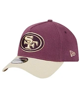 New Era Men's Maroon/Tan San Francisco 49ers Moleskin A-Frame 9FORTY Adjustable Hat