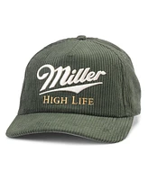 American Needle Men's Green Miller High Life Balsam Wide Whale Corduroy Adjustable Hat