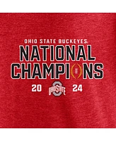 Fanatics Women's Scarlet Ohio State Buckeyes College Football Playoff 2024 National Champions Schedule Plus T-Shirt