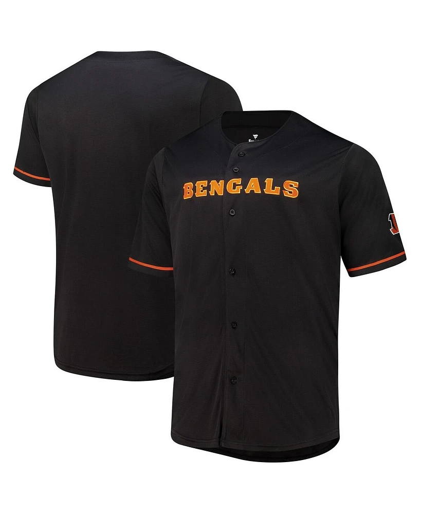 Fanatics Men's Black Cincinnati Bengals Pop Full-Button Jersey