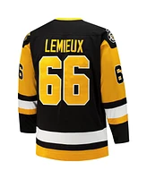 Mitchell & Ness Men's Mario Lemieux Black Pittsburgh Penguins Big Tall 1991/92 Blue Line 2.0 Jersey