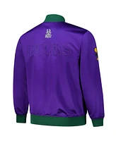 Mitchell & Ness Men's Purple Milwaukee Bucks Hardwood Classics Team Og 3.0 Lightweight Satin Full-Snap Jacket