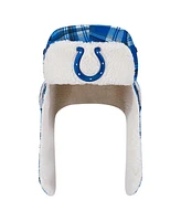 New Era Royal Indianapolis Colts Sideline Plaid Sherpa Trapper Hat