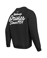 Pro Standard Men's Black Baltimore Orioles Paint The City Dropped Shoulder Pullover Sweatshirt