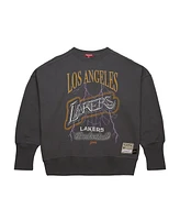 Mitchell & Ness Women's Charcoal Los Angeles Lakers Hardwood Classics Lightweight Pullover Sweatshirt