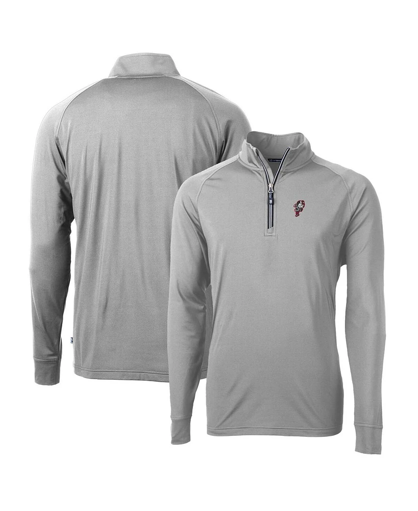 Cutter & Buck Men's Gray Ohio State Buckeyes Adapt Eco Knit Stretch Quarter-Zip Pullover Top