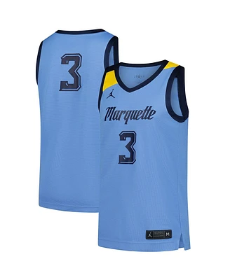 Jordan Men's 3 Blue Marquette Golden Eagles Replica Basketball Jersey