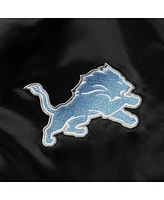 Starter Men's Black Detroit Lions Locker Room Satin Varsity Full-Snap Jacket