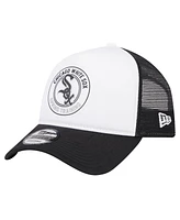 New Era Men's White/Black Chicago White Sox Spring Training Circle Foam A-Frame 9FORTY Trucker Adjustable Hat