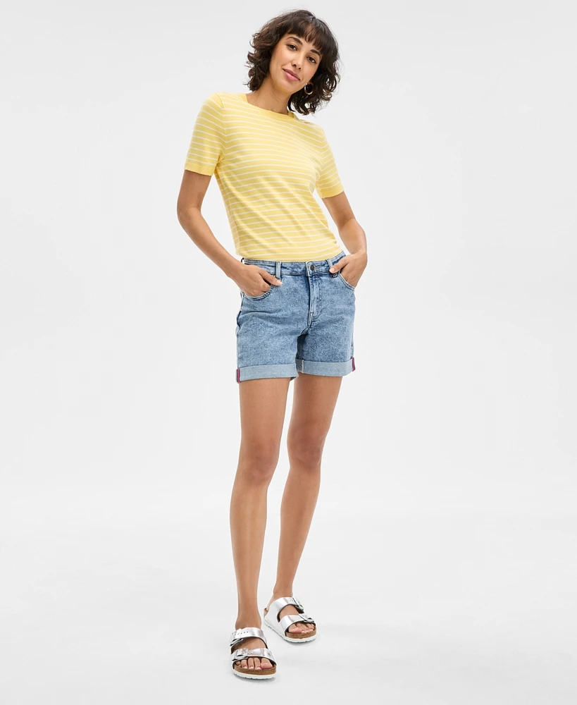 Nautica Jeans Women's Cuffed Denim Shorts