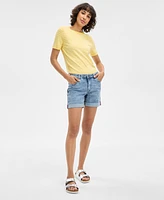Nautica Jeans Women's Cuffed Denim Shorts