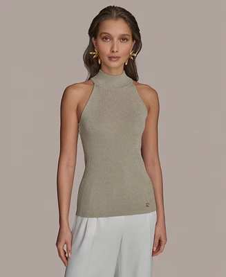 Donna Karan New York Women's Metallic Mock-Neck Top