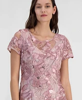 Alex Evenings Women's Soutache Sequined Evening Gown