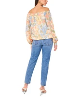 Sam & Jess Women's Printed Off-The-Shoulder Long-Sleeve Top