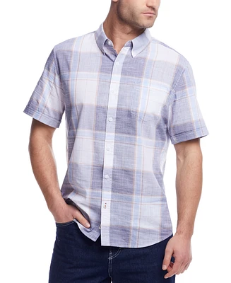 Weatherproof Vintage Men's Short Sleeve Plaid Shirt