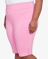 Hearts Of Palm Plus Solid Tech Stretch Pull On Skimmer Pants