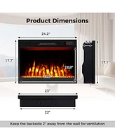 23" 750 with 1500W 5000 Btu Electric Fireplace Insert with Remote Control Timer