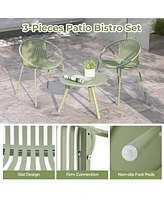 3 Pieces Bistro Set All Weather Pp Patio Conversation with Round Coffee table