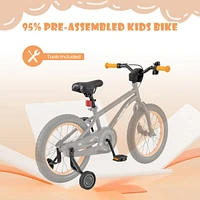 Kids Bike Sport Bicycle for 4-7 Years Old with Adjustable Seat, Reflectors, and Training Wheels a Safe Fun Ride