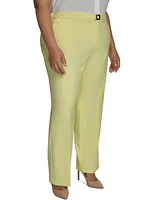 Dkny Plus High-Rise Straight-Leg Ankle Pants