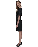 Karl Lagerfeld Paris Women's Bow-Trim A-Line Dress