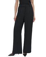 Dkny Petite High-Rise Wide-Leg Crepe Pants