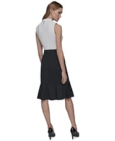 Karl Lagerfeld Paris Women's Bow-Trim Sleeveless Dress