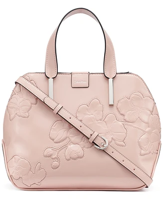 Calvin Klein Audrey Floral Emboss Satchel