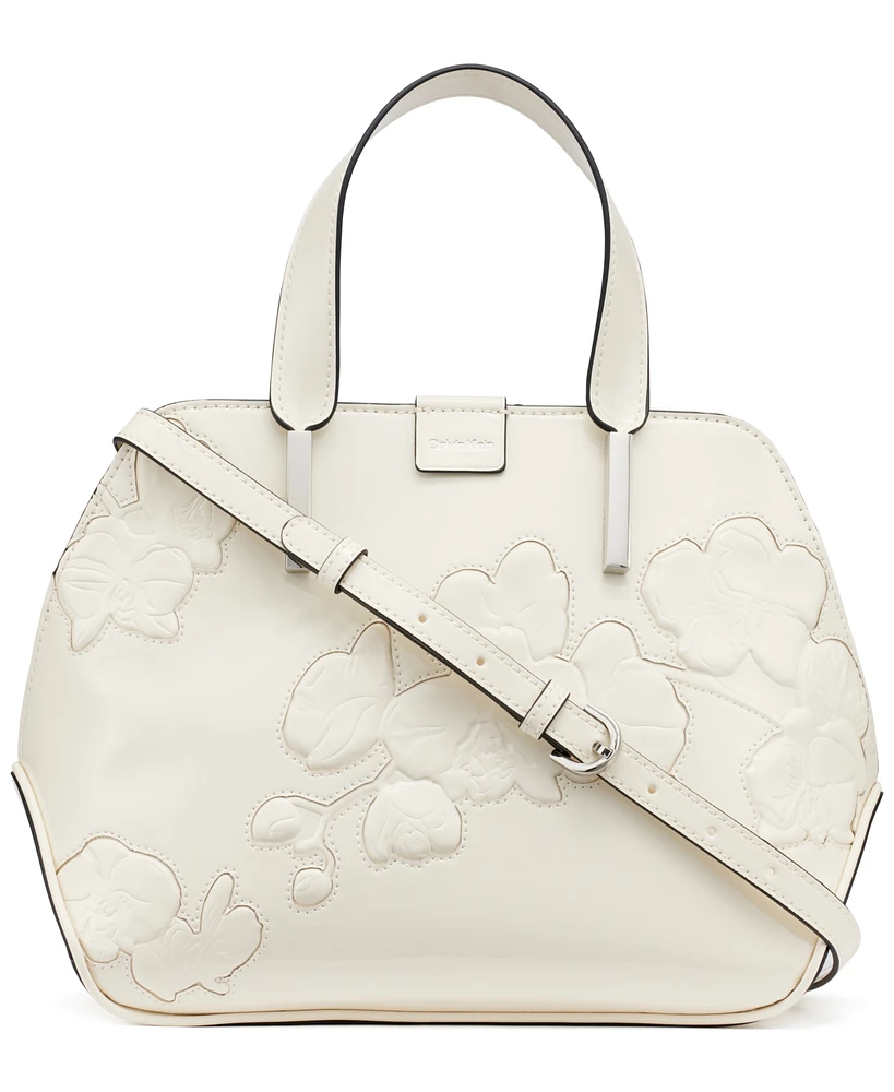 Calvin Klein Audrey Floral Emboss Satchel