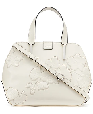 Calvin Klein Audrey Floral Emboss Satchel