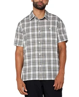 Liverpool Los Angeles Men's Short Sleeve Plaid Button-Front Shirt