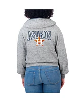 Wear by Erin Andrews Women's Heather Gray Houston Astros Speckled Fleece Cropped Full-Zip Hoodie