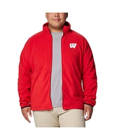 Columbia Men's Red Wisconsin Badgers Flanker Iv Fleece Raglan Full-Zip Jacket