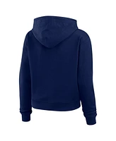 Wear by Erin Andrews Women's Blue Tampa Bay Lightning Waffle Knit Pullover Hoodie