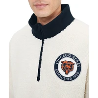 Tommy Hilfiger Men's Cream Chicago Bears Jordan Sherpa Quarter-Zip Sweatshirt