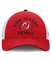 Fanatics Men's Red/White New Jersey Devils Authentic Pro Rink Trucker Hat