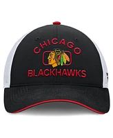 Fanatics Men's /White Chicago Blackhawks Authentic Pro Rink Trucker Hat