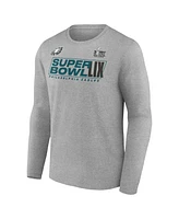 Fanatics Men's Heather Gray Philadelphia Eagles Super Bowl Lix Roster Long Sleeve T-Shirt