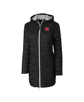 Cutter & Buck Women's Black Nebraska Huskers Rainier Primaloft Eco Hooded Long Coat