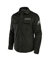 Darius Rucker Collection by Fanatics Men's Dark Green Philadelphia Eagles Corduroy Full-Button Shacket