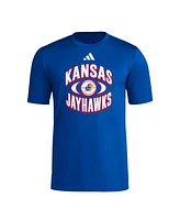 Adidas Men's Royal Kansas Jayhawks Basketball On Court Orbit Pregame T-Shirt