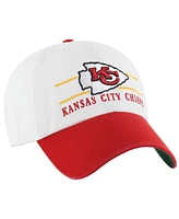 '47 Brand Men's White/Red Kansas City Chiefs Double Header Clean Up Adjustable Hat