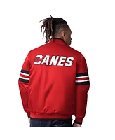 Starter Men's Red Carolina Hurricanes Scout I Full-Snap Varsity Jacket