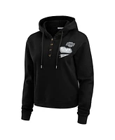 Wear by Erin Andrews Women's Black Los Angeles Kings Waffle Knit Pullover Hoodie