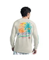 Margaritaville Men's Tan Super Bowl Lix It's 5 O'Clock Somewhere Long Sleeve T-Shirt