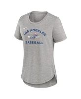 Nike Women's Heather Gray Los Angeles Dodgers Hot Prospect Tri-Blend T-Shirt