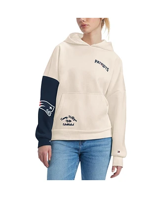 Tommy Hilfiger Women's Cream/Navy New England Patriots Harriet Pullover Hoodie