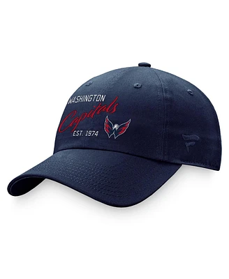 Fanatics Women's Navy Washington Capitals Fundamental Script Adjustable Hat