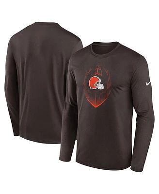 Nike Men's Brown Cleveland Browns Legend Icon Long Sleeve T-Shirt