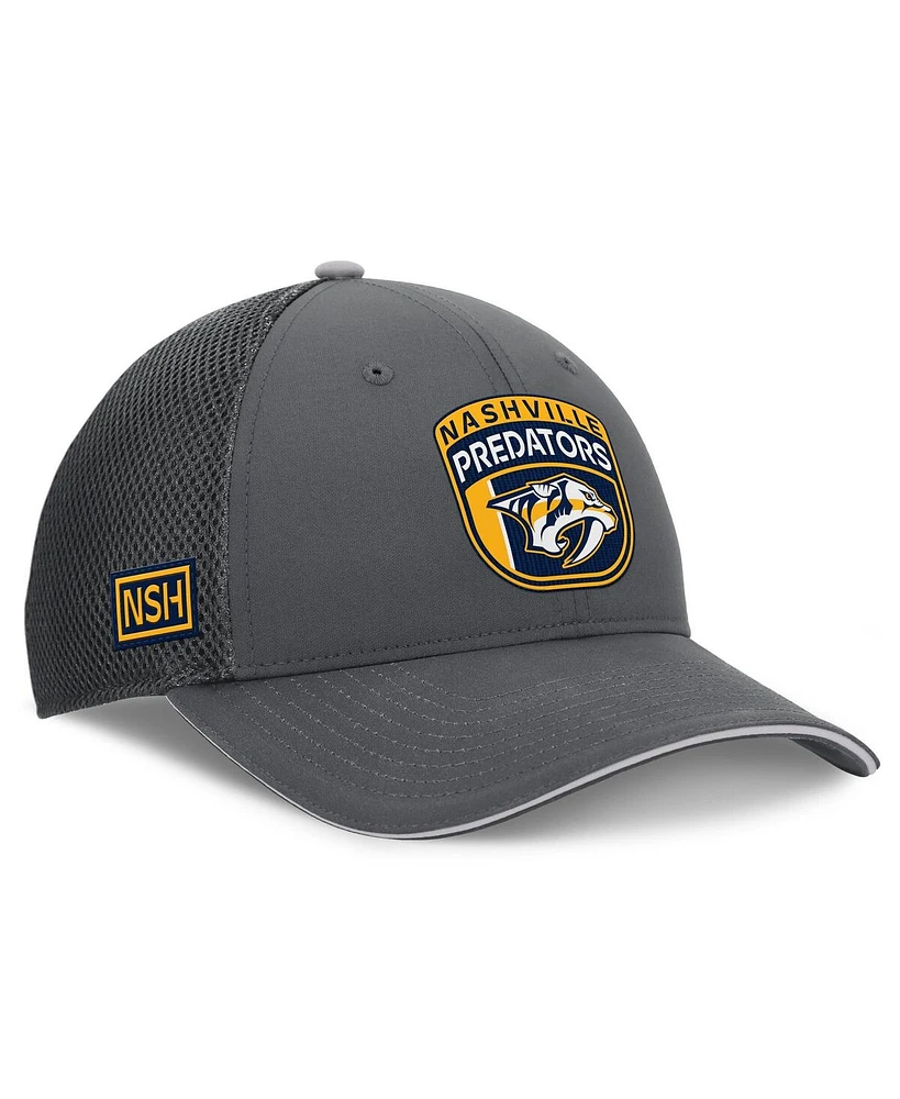 Fanatics Men's Gray Nashville Predators Authentic Pro Home Ice Trucker Adjustable Hat